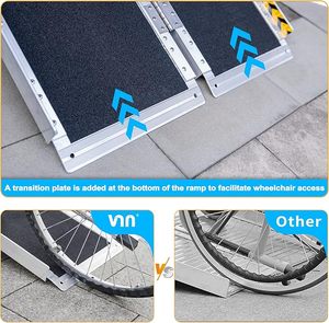 Rampa Plegable Portátil de Aluminio Antideslizante de 5 Pies <span class=keywords><strong>para</strong></span> Sillas de Ruedas Manuales - Product Image 4