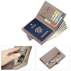Customized Genuine Real Leather RFID Wallet Card Holders Genuine Leather Passport Cover and Holder - Product Image 4