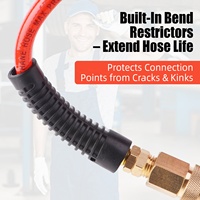 Tuyau de compresseur d'air durable 1/4"X100FT en polyuréthane (PU) renforcé avec raccords rapides et coupleurs 1/4 po bleus