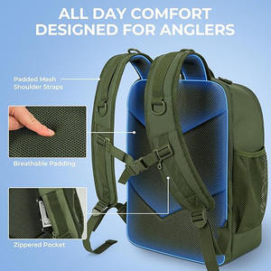 Échantillon gratuit Sac de pêche à la mouche en PVC imperméable avec fermeture éclair personnalisée avec logo Sac à dos de pêche à sec avec porte-canne - Product Image 5