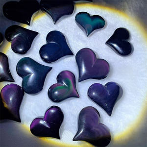 Vente en gros d'objets artisanaux en cristal naturel de haute qualité, cœur en obsidienne arc-en-ciel, pour la décoration de la maison - Product Image 3