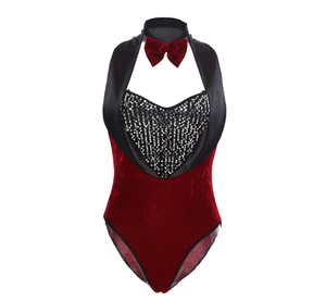 <span class=keywords><strong>Costume</strong></span> Cosplay di pasqua Sexy coniglietta uniforme velluto rosso alla moda body per festa da ragazza <span class=keywords><strong>Costume</strong></span> di Halloween - Product Image 3