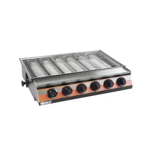 Alta calidad de ahorro de energía de gas de mesa barbacoa horno/6 cabeza grande barbacoa parrilla VDK-726