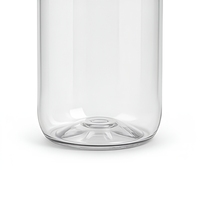 Bouteille de boisson ronde en PET transparent de 250 ml avec bouchon à vis blanc