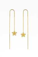 Anting Rantai Panjang Bunga Mewah dengan Hiasan Filigree, Hadiah Pernikahan untuknya, Kuningan, Perhiasan Elegan Sana Bezel
