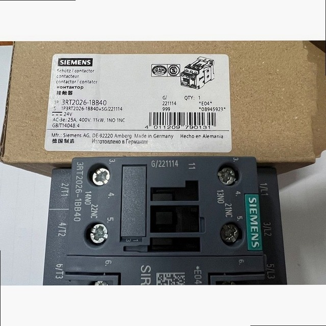 3RT2026-1BB40 Power Contactor for Motor Control, 24 V DC Coil, 25 A AC-3