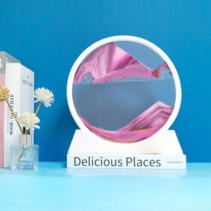 Tranh nghệ thuật cát chuyển động 7 inch hình tròn bằng kính 3D, tranh cát động cảnh biển sâu dành cho trang trí nhà cửa - Product Image 4