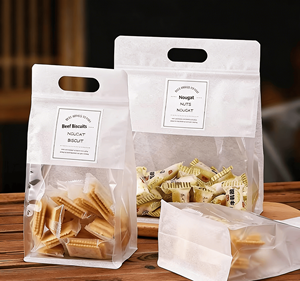 Sachet d'emballage refermable portable motif flocon de neige pour biscuits, <span class=keywords><strong>nougat</strong></span>, bonbons, chips, aliments pour animaux et plus encore - Product Image 4