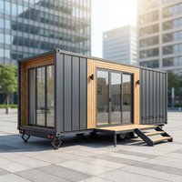 Bureau mobile conteneurisé sur roues, bureau de chantier extérieur, caravane de bureau pour la construction