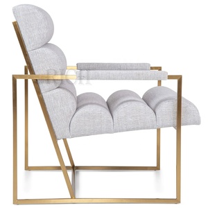 Metal Frame <strong>Recliner</strong> Family Room Contemporary Modern Luxury Accent Leisure Lounge Occasional <strong>Chairs</strong> <strong>Grey</strong> Linen Fabric Armchair - Product Image 5