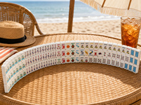 Premium Ada Tropikal Plaj Amerikan Mahjong Seti Palm Count Eşleşmeleri Karo Değeri Kırmızı Rakam Sörf Tahtası Crak Yeşil Frond