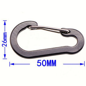 Clips de mosquetón ligeros multiusos negros Hebilla en forma de D Hebilla de resorte plana en forma de D Mosquetón de aluminio - Product Image 4