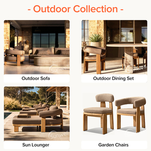 Ensemble <span class=keywords><strong>de</strong></span> salle à manger d'extérieur en teck moderne <span class=keywords><strong>pour</strong></span> jardin, patio, <span class=keywords><strong>balcon</strong></span>, hôtel, parc et complexe hôtelier - Product Image 2