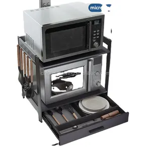 2-Tiers Kitchen Counter Multifunctional Storage Shelf Microwave Oven Racks mit schublade