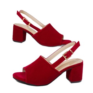 Elegantes Sandalias de Tacón Abierto de Gamuza con Cadena para Mujer, Tallas Grandes - Product Image 5