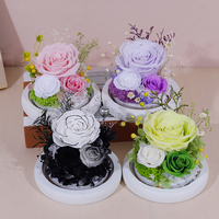 New Style Factory Supply Ewige Rose konservierte Blume für immer Rosen in Glaskuppel für Geschenk