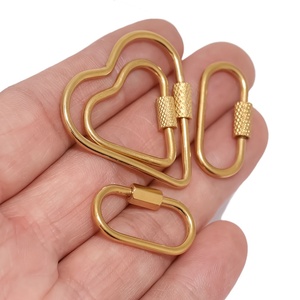 Chiusure a vite ovali a forma di cuore e stella in oro, grandi moschettoni <span class=keywords><strong>per</strong></span> la creazione fai da te di collane, <span class=keywords><strong>bracciali</strong></span> e portachiavi - Product Image 5