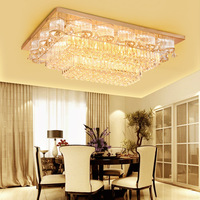 Lustre de salon en cristal LED, luminaire suspendu moderne de luxe vintage pour la maison, décoration ronde dorée, style support à gâteau