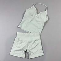 Ensemble short et haut de yoga personnalisé pour femmes - Vêtements de sport respirants à séchage rapide à manches courtes avec ajustement flexible pour les exercices en plein air