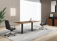 Bureau de réception moderne en bois Saosen avec base métallique stable anti-vibration, résistant aux rayures et à l'usure, résistant à l'humidité H3AS-LH285