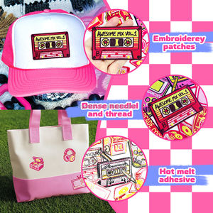 Parche Vintage de música <span class=keywords><strong>y</strong></span> entretenimiento, Boombox Retro, Cassette, Arcade, Gameboy <span class=keywords><strong>y</strong></span> diseños de TV para ropa <span class=keywords><strong>y</strong></span> accesorios DIY - Product Image 6