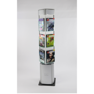 حامل كتب وصحف دوار ثلاثي الأبعاد قائم على الأرض، رف عرض A3 للدعاية والمعارض والمجلات - Product Image 5