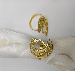 DAMAI DAMAI 2026 New Ramadan Napkin <b>Ring</b> Home Decoration Star Moon Pattern Electroplated Alloy Napkin Buckle Ramadan Deco - Product Image 4