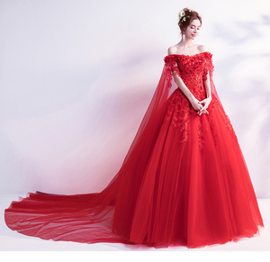 Vestido de noche rojo rosa con mangas largas, nueva colección 2026, vestido de novia para brindis, vestido de noche etéreo - Product Image 3