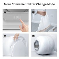 Bac à litière pour chat à nettoyage automatique - Toilette intelligente électrique pour chat, mains libres, contrôlée par application Tuya, capacité de 65 L pour chats de 10 kg