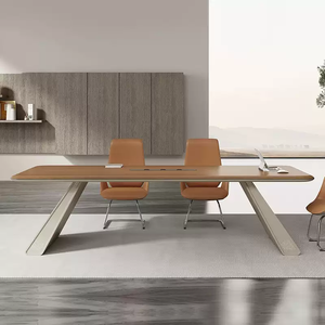 Table de conférence professionnelle, bureau minimaliste long, table de réunion moderne, table de formation. - Product Image 3