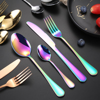 Juego de cubiertos clásicos de acero inoxidable, cubertería y tenedor de calidad alimentaria, 4 piezas