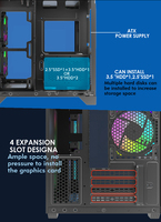 Boîtier de PC ITX, refroidissement ATX, tour moyenne, bureau, avec bande RGB, acrylique, refroidissement du PC, tours d'ordinateur, boîtiers de PC de jeu