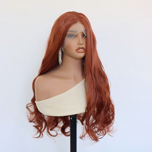 Parrucca Sintetica Resistente al Calore con Onde Acquatiche, Ricci Morbidi, Fibra Pronta all'Uso, Senza Colla, HD Lace Front, con Attaccatura Naturale, per Donna - Product Image 2