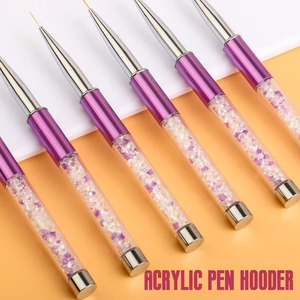 Professionnel japonais Nylon cheveux Liner et aiguille Tube Type peinture stylo violet perceuse tige sculpté stylo Nail Art ensemble outil - Product Image 2