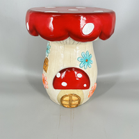 Tabouret de jardin MGO de 41 cm de haut en forme de pastèque, fraise ou champignon, siège décoratif d'extérieur pour patio, pelouse et jardin - Vente en gros