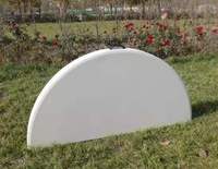 Tables de fête en plastique rondes semi-pliantes d'extérieur en HDPE blanches de 4 pi x 6 pi