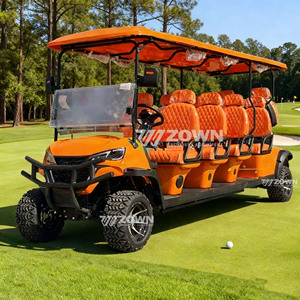 Voiturette de golf électrique surélevée 10 places avec capot incurvé unique, design tendance, décalcomanie de carrosserie personnalisée, idéale pour les sites touristiques - Product Image 5
