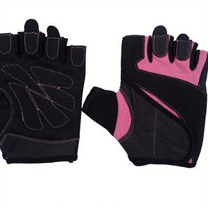 Guantes de Levantamiento de Pesas M.BAANI Rosados Personalizables Unisex de Medio Dedo con Cierre Rápido para Gimnasio y Ciclismo - Product Image 1