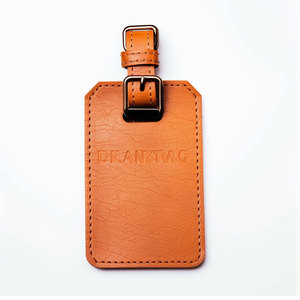 Trip Airport Flight Travel Gifts Custom logo Embossed PU Vegan Leather Luggage Travel Tag - Product Image 4