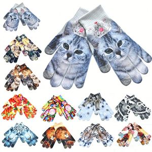 Guanti 3D Lavorati a Maglia alla Moda, Touch Screen, Termici, con Stampa Sublimatica, Motivi Animali - Product Image 2