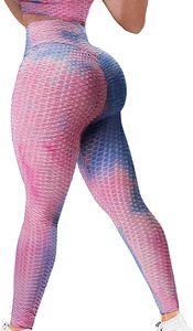 Ladies Colorful Fitness Tight Jacquard <strong>Bubble</strong> Pants High Waist <strong>Booty</strong> Scrunch Yoga Pants Push up Workout Gym <strong>Leggings</strong> - Product Image 2