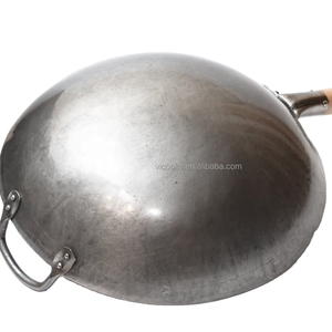 <span class=keywords><strong>Wok</strong></span>-<span class=keywords><strong>Wok</strong></span> de acero al carbono, accesorio <span class=keywords><strong>chino</strong></span> tradicional, pesado, de fondo redondo, <span class=keywords><strong>grande</strong></span>, de hierro fundido, con mango de madera - Product Image 4