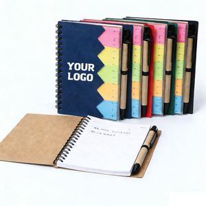 Cuaderno Espiral con Tapa Personalizada, Notas Adhesivas, Bloc de Notas Kraft con Logotipo Personalizado y Bolígrafo, Venta al Por Mayor - Product Image 1