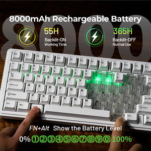 <span class=keywords><strong>Clavier</strong></span> de jeu mécanique XVX M75 Lumina Tri-Mode 75% avec rétroéclairage RVB, <span class=keywords><strong>clavier</strong></span> blanc en forme de cœur, cadeau pour la Saint-Valentin - Product Image 4