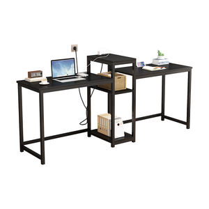 Mesa de ordenador <span class=keywords><strong>en</strong></span> forma de <span class=keywords><strong>L</strong></span> AILICHE, <span class=keywords><strong>escritorio</strong></span> de oficina de doble asiento con toma de corriente y espacio de almacenamiento <span class=keywords><strong>para</strong></span> <span class=keywords><strong>dos</strong></span> <span class=keywords><strong>personas</strong></span> - Product Image 1