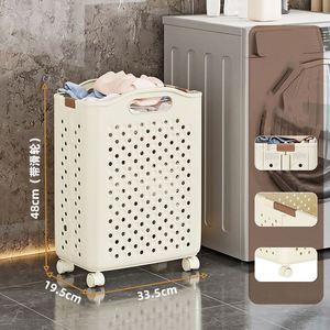 Panier à linge pliable grande capacité Maxfree avec roulettes pour la maison et la salle de bain, idéal pour les vêtements sales - Product Image 5