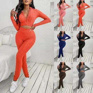 OLAF New Hot Sale Damen anzug Mode Lässig Einfarbig Yoga Sport Frau Zweiteiliger Anzug