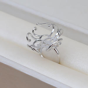 Anillo de Plata S925 Hecho a Mano con Perla Barroca Hueca, Accesorio DIY, Anillo Abierto sin Agujas, para el Sexo Opuesto, 1945 - Product Image 3