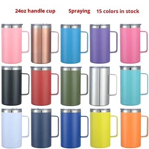Vaso Térmico de Acero Inoxidable de Doble Pared de Alta Calidad, 24 oz, Portátil, para Cerveza, Leche, Café, con Asa - Product Image 2