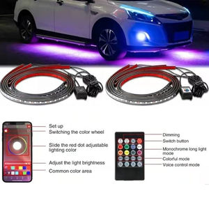 <span class=keywords><strong>Kit</strong></span> d'éclairage néon universel pour dessous de caisse de <span class=keywords><strong>voiture</strong></span>, 12V RGB LED, bande lumineuse pour châssis, luminosité réglable, étanche, lampe décorative extérieure pour <span class=keywords><strong>voiture</strong></span> - Product Image 6